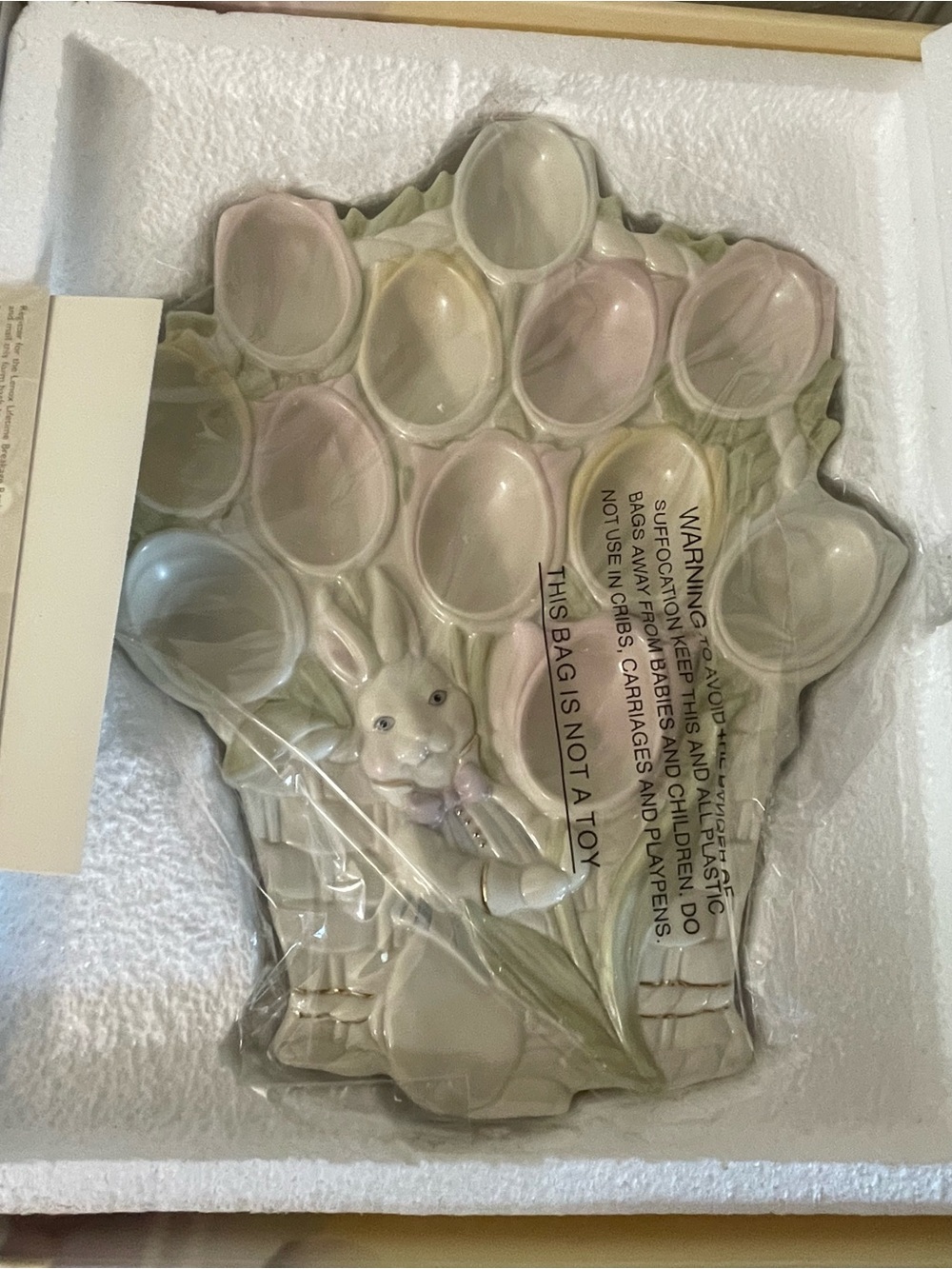 New in Box Lenox Pastel Deviled Egg Plate Porcelain Gold Etched Beautiful!